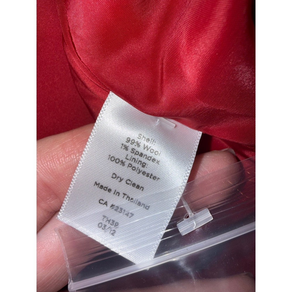 Talbots Blazer Womens 12P Red Excellent Wool Blend Stand Collar 3-Button Jacket - Picture 5 of 7
